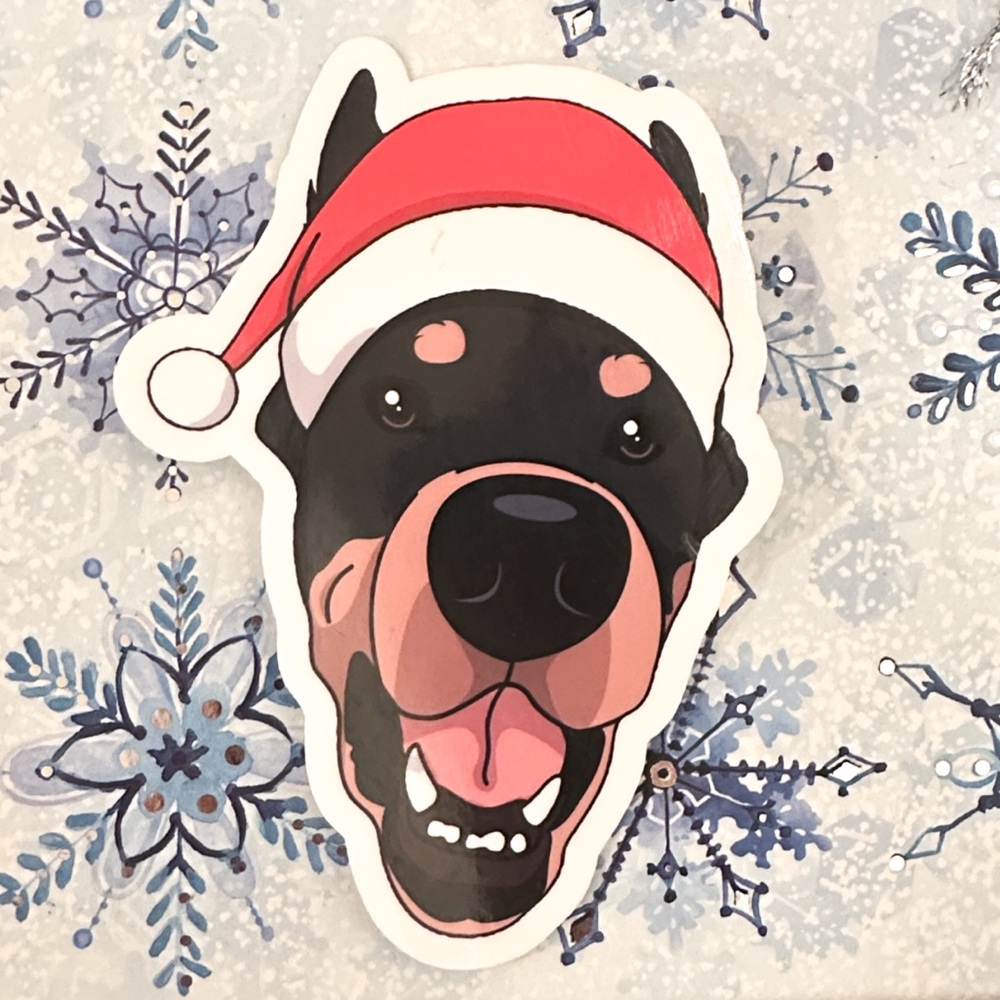 Doberman Santa Stickers (set of‎ 5)